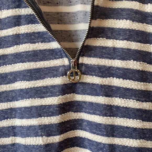 Jones New York Quarter Zip Striped Fringe Large - Picture 7 of 9